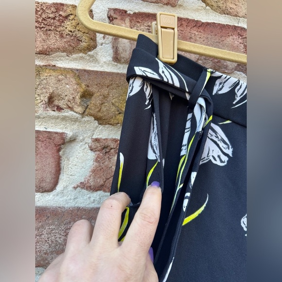 Halogen Relaxed Wide Leg Black Printed Pants Stretch Waist - Picture 4 of 4